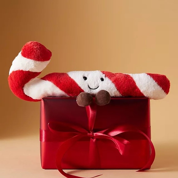 Jellycat amuseable candy cane stuffy stuffed animal legs food christmas face - Picture 1 of 6